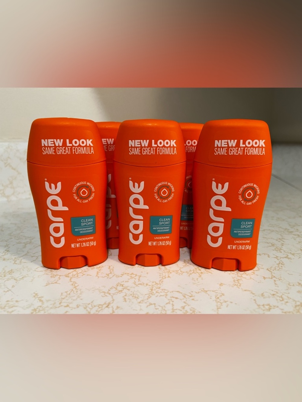 Carpe Antiperspirant Deodorant Underarm Stick - Clean Sport Scent x5